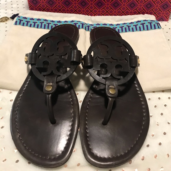 Tory Burch Miller Sandals chocolate brown - Picture 1 of 6
